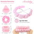 7Pcs Puffy Spa Headband and Wristband Set Skincare Headband for Washing Face Scrunchies Powder Puffs Sponge Spa Makeup Headband Puffy Headband Ter...