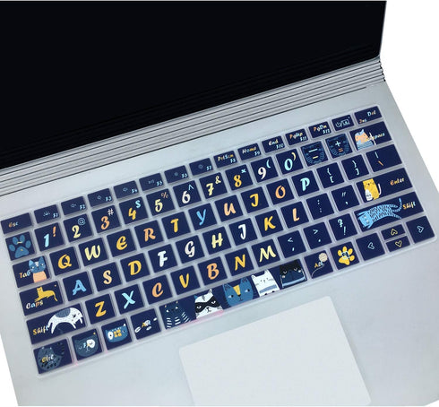 Sanfulin Keyboard Cover Skin for Microsoft Surface Laptop 3 13.5''&15'' and Surface Book 3 13.5''&15'',Silicon Keyboard Protector with Big Letter ...