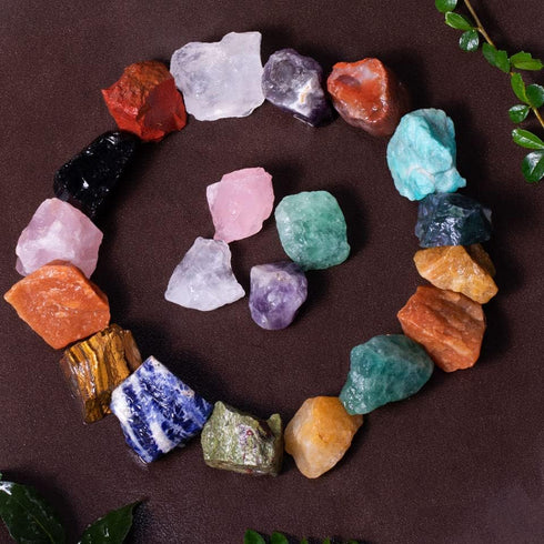 1 lb Bulk Assorted Stones Large 1" Natural Raw Stones Crystal for Tumbling, Cabbing, Fountain Rocks, Decoration,Polishing, Wire Wrapping, Wicca Re...