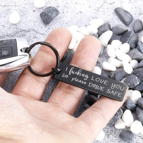 Birthday Anniversary Keychain Gift for Men Husband Fathers Day from Wife Girlfriend Boyfriend Drive Safe Keychain for Son Daughter Dad Friends Val...
