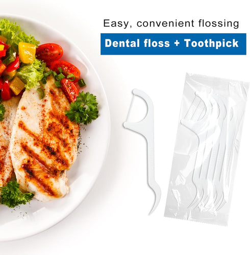 Pack of 50 Dental Floss Picks Individually Wrapped, Flossers Single Wrapped for Adults and Kids,Travel Hotel Restaurant Office for Teeth Clean (5p...