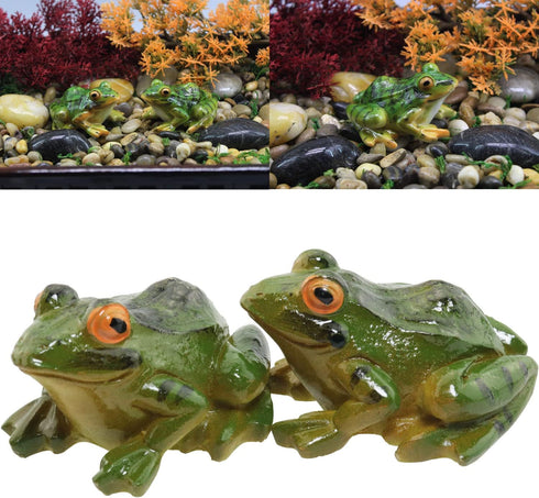 2pcs Resin Simulation Frog Statue Animal Sculpture 6.5x5.5x3.8cm for Home Garden Backyard Outdoor Decoration...