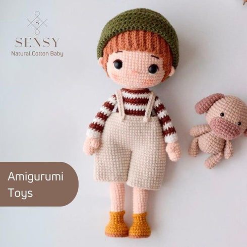 Sensy 100% Recycled Cotton Yarn for Amigurumi Knitting and Crochet, Macrame Yarn, Ideal for Blanket, Throws, Pillow, Baby Dolls Projects 4 Skeins ...