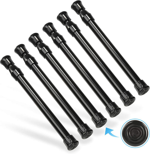 6Pcs Small Tension Rod, Goowin Tension Rod, No Drilling Rustproof Spring Adjustable Mini Tension Curtain Rod for Closet, Cupboard, Wardrobe, Books...