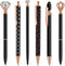 6 Pcs Ballpoint Pens Set Metal Crystal Diamond Pen for Journaling Black Ink Ballpoint Pens Liquid Sand Glitter Pen Fancy Pens Gifts for Woman Girl...