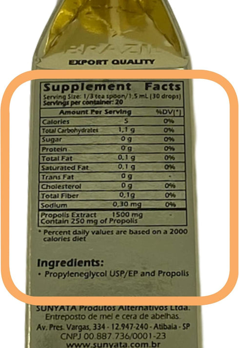 Brazil Brazillian Green Bee Propolis Liquid Extract Sunyata No Alcohol 30ML(1 Pack)...