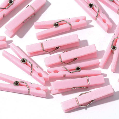 60PCS Baby Shower Clothespin Games Girl Plastic Mini Clothes Pins 1.4 inch for Party Decorations,DIY Crafts (Pink)...