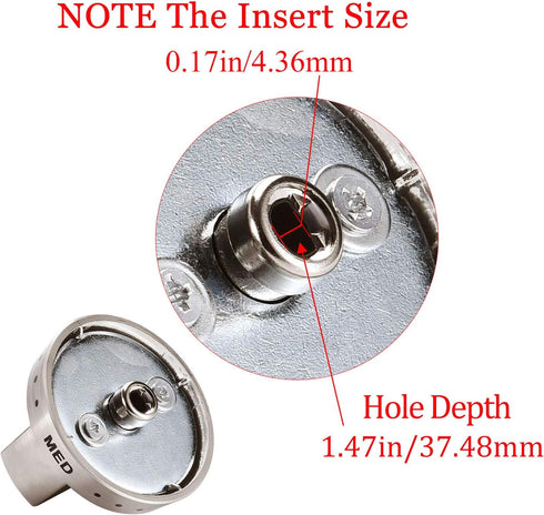 DG64-00473A Burner Dial Knob (Upgrade&Durable) with Metal Ring for Samsung Range Oven Replaces DG64-00347A,AP5917439, PS9606608