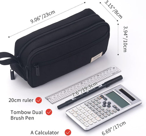 HVOMO Large Pencil Case High Capacity Holder Box Storage bag Desk Organizer Marker Pouch Pen For Middle School Office College Adult Girl and Boy(B...