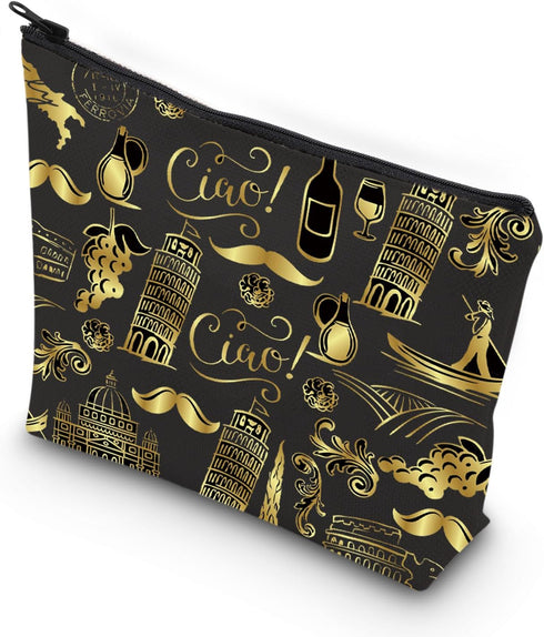 Italy Travel Gift Italy Merchandise Gift Italy Traveller Zipper Pouch Makeup Bag (Italy bag)...