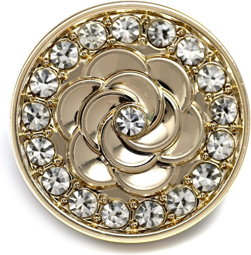 20 pcs Golden Metal Stamping Camellia Sewing Shank Coat Buttons -22mm -8/9"...