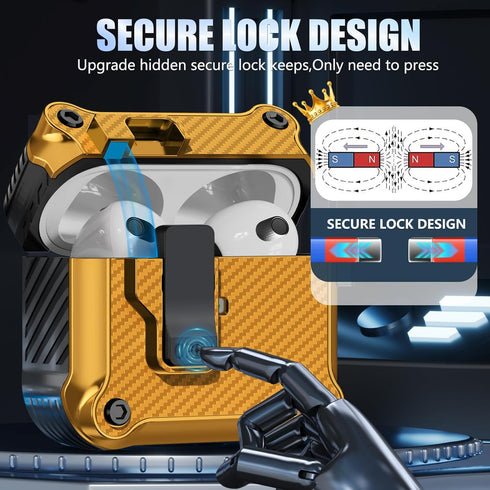 Compatible with AirPods 3rd Generation Case Cover with Cleaner kit,Secure Lock Clip Protection,Automatic Snap Switch Design for Apple Airpod 3 Gen...