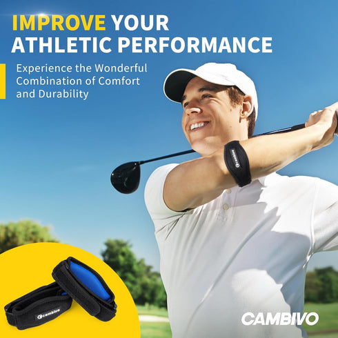 CAMBIVO 2 Pack Tennis Elbow Brace for Men & Women, Elbow Pain Relief for Tendonitis, Tennis & Golfer's Elbow, Adjustable Elbow Strap with Compress...