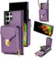 Compatible with Samsung Galaxy S21 Ultra 5G Wallet Case Crossbody Strap Leather Zipper Credit Card Holder Clasp Stand Cell Accessories Phone Cover...