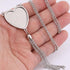 5pcs Tassel Chain Necklace Base Blanks Stainless Steel 25mm Heart Cabochon Pendant Bezel Setting Trays DIY Jewelry Making Supplies...