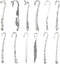 SUNNYCLUE 12Pcs 12 Styles Hook Bookmarks Findings Metal Bookmark Hairpin Stripe Hook Vintage Bookmark Clip for Crafting Jewelry Making Charms Chri...