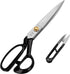 Fabric Tailor Scissors and Thread Snipper – 9 Inch Razor Sharp Stainless Steel for Sewing, Dressmaking & Knitting Needs – Durable Black Shears for...