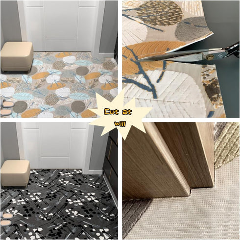 Ultra-Thin Indoor Doormat?Non-Slip and Waterproof Doormat? Low Pile 0.1 inch Doormat?Easy to Clean?Entrance Doormat That can be Cut at Will (Orang...
