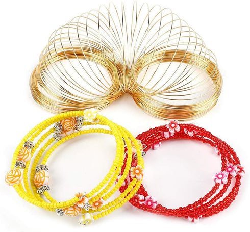 Huwujiu 400 Loops Jewelry Wire Memory Beading Wire Memory Steel Wire Cuff Bangle Bracelet for Art Creation Bracelet Necklace Jewelry Making Dolls ...