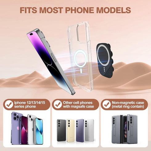 Magnetic Suction Phone Holder for MagSafe, Anti-Slip Hands-Free Phone Holder, Compatible with iPhone MagSafe Phone Case, Perfect for TikTok Videos...
