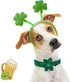 Elegant little tail St. Patrick's Day Dog Collar with Flower, Dog Collar Flowers Green Clover Girl Dog Collar Pet Gift Adjustable Dog Collar for L...