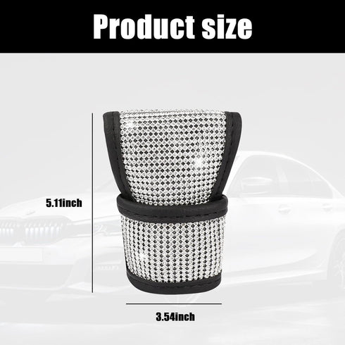 1 PC Car Gear Shift Cover, Bling Auto Interior Protective Cover, Handbrake Shifter Cover Hot Drill, Fit Most Sedan SUV Van (Silver)...