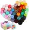 JUPEAN Needle Felting Wool, Roving Wool, Needle Felting Starter Kit for Beginner - 48 Colors Wool Roving Yarn with 2-Layer Transparent Storage Box...