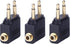 eBoot Airplane Airline Flight Adapters for Headphones (3 Pack, Golden Plated)...