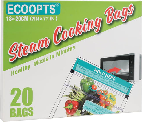 20×Steam Cooking Bags Microwave Steamer Bags for Vegetables,Potatoes and Meat (1)...