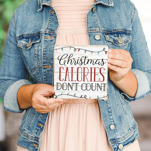 Simply Said, INC Perfect Pallet Petites Christmas Sign - Christmas Calories Don't Count - Funny Christmas Decorations - Small Christmas Gifts - Fu...
