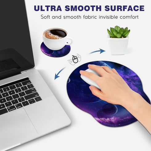 DINKY Ergonomic Mouse Pads, Cute Mouse Pad with Wrist Rest Support Gel, Non-Slip PU Base Mouse Mat with Memory Foam for Home, Office and Gaming, E...