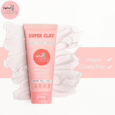 Super Clay Face Mask, 2.7 oz - With Kakadu Plum, Magnesium, Zinc and Silica - Nourishing Face Mask - Clay Mask for All Skin Types...