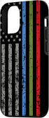 iPhone 12/12 Pro Police Military and Fire Thin Blue Green Red Line Flag Case...