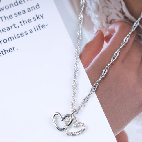 Boho Rhinestone Heart Anklet Bracelet Silver Crystal Heart Anklet Double Love Heart Ankle Bracelet Chain Cz Interlocking Heart Foot Chain Jewelry ...