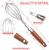 Whisk for Cooking,Stainless Steel Wire Wooden Handle Kitchen Hand Whisk Multi Function Non Stick Balloon Whisk Egg Beater for Blending Whisking Be...
