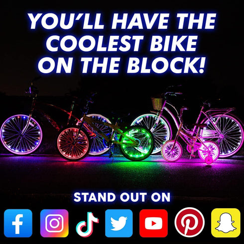 Activ Life Bicycle Lights (1 Tire, Color-Changing) Fun Summer Accessories for Cool Beach Cruisers, Top Mountain, BMX Trick, Road, Recumbent, Commu...