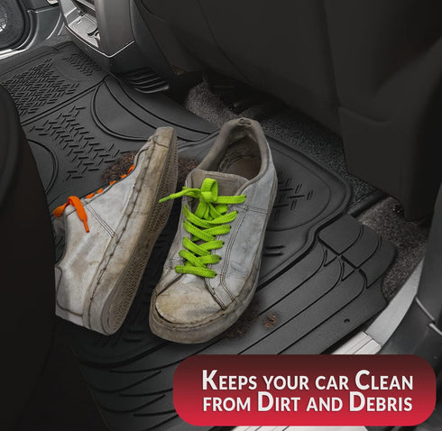 Zento Deals Car Floor Mat -Heavy Duty Weather Protection Mats (Black - 1pcs Car Diamond Floor Mat)...