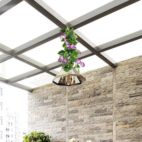 GTIDEA Artificial Vines, 2pcs 15Feet Morning Glory Hanging Plants Silk Garland Fake Green Plant Home Garden Wall Fence Stairway Outdoor Wedding Ha...