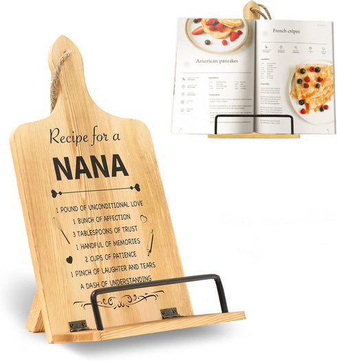 Nana Gifts, Gifts for Nana from Grandkids for Mothers Day, Foldable Cookbook Stand for Grandma Gifts, Unique Cooking Recipe Stand for Kitchen Coun...