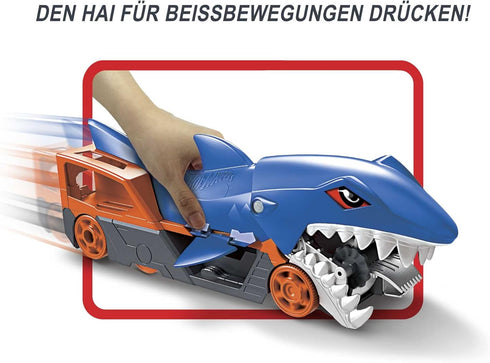 Hot Wheels Toy Car Playset, Shark Chomp Transporter & 1:64 Scale Car, Connects to Track & Stores 5 Scale Vehicles...