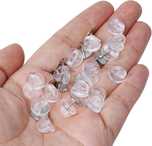400pcs PVC Rubber Pin Backs Heliltd Butterfly Clutch Pins Tie Tacks Blank Pins for Uniform Badges Backing Holder Clasp Lapel Pin Enamel Pins(200 S...