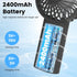 Portable Handheld Fan,3 Speeds Powerful Personal Fan with Flashlight, USB Rechargeable 2400mAh Battery Operated Fan for 3-15 hours, Mini Pocket Fa...