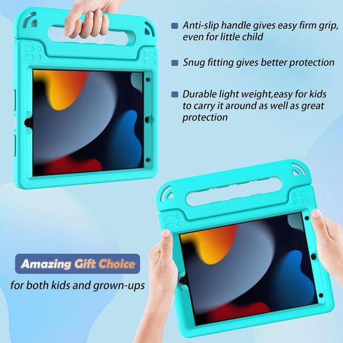 LTROP Kids Case for iPad 9th/ 8th/ 7th Generation 10.2-inch (2021/2020/ 2019) - iPad 10.2 Case for Kids, Light Weight Convertible Handle Stand Chi...