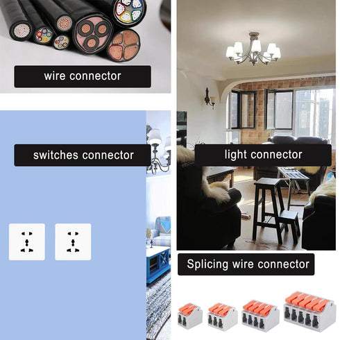 30 Pcs Lever Wire Connectors Push-In, Electrical Wire Terminal Quick Connect for 28-12 AWG (1in5out)...