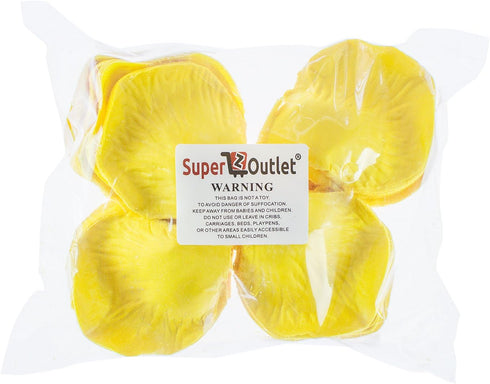 Super Z Outlet Silk Fabric Flower Mini Rose Petals for Weddings (1000 Pieces) (Yellow)...