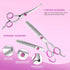 Maxshop Dog Grooming Scissors with Safety Round Tips, Heavy Duty Titanium Pet Grooming Trimmer Kit, Professional Thinning Shears, Curved Scissors ...