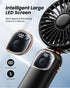 Portable Handheld Fan, 4000mAh Battery Operated 3 in 1 Multifunction Personal Travel Fan with Digital Display, 90° Foldable Desk Fan with Base, 5 ...