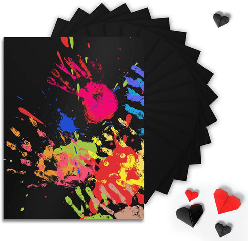 Black Cardstock 8.5 X 11,250gsm Black Construction Paper 20 Sheets Thick Blank Black Craft Paper For Invitations, DIY Arts Projects, Scrapbook Sup...