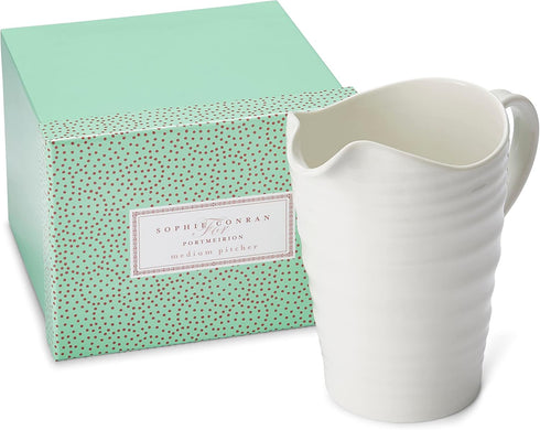 Portmeirion Sophie Conran White Medium Pitcher with Handle | 28 Oz Creamer Pitcher for Coffee and Milk | Made from Fine Porcelain | Dishwasher and...
