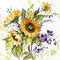 Boston International IHR 3-Ply Paper Napkins, 20-Count Cocktail Size, Sunflower Bunch...
